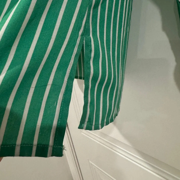 Notations Women's Green /White/Striped Button Front Dress Shirt Size L - Picture 4 of 9